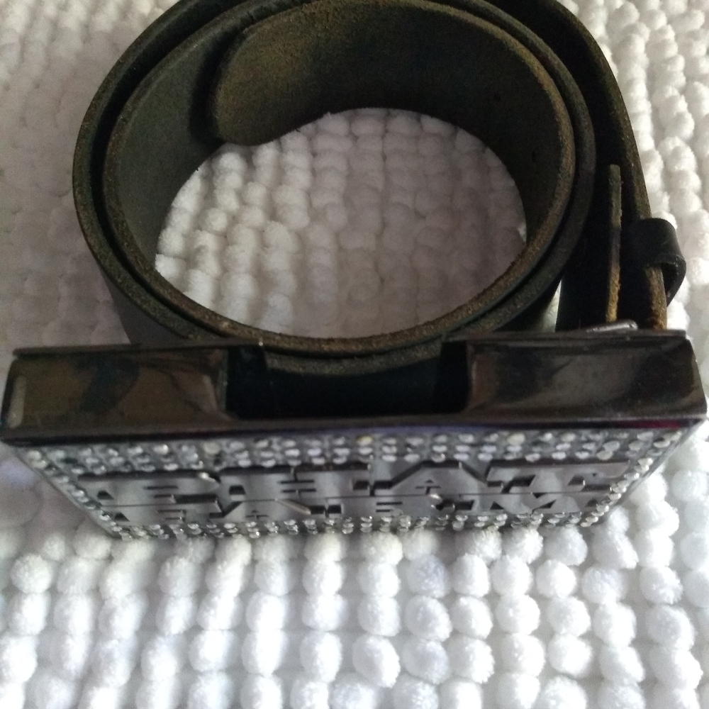 PHAT FARM Leather Belt Rhinestone chic - Picture 5 of 5